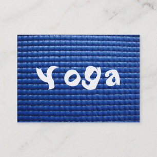 Blue Sticky Yoga Mat & Wood Floor Visitekaartje