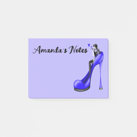 Blue Stiletto Shoe Mode Diva Notes (Voorkant)