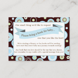 Blue Stippen Baby shower Boek Invoegen Aanvraag Ka Informatiekaartje