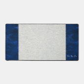 Blue Stitched Leather-Look & Desk Blotter Mat (Voorkant)