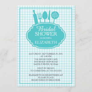 Blue Stock de Kitchen Bridal Shower Invitation Kaart