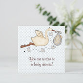 Blue Stork Baby Boy Shower Kaart (Staand voorkant)