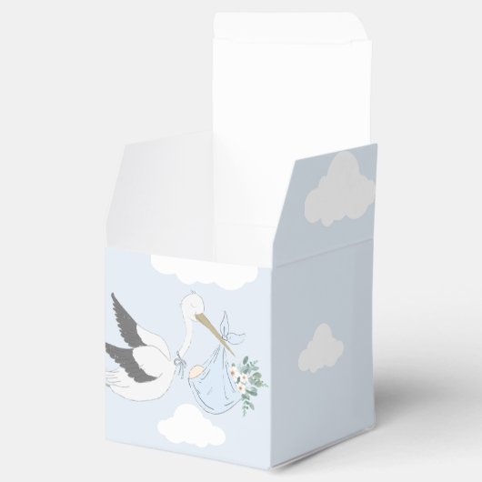 Blue Stork Baby shower Bedankt Bedankdoosjes (Geopend)