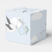 Blue Stork Baby shower Bedankt Bedankdoosjes (Achterkant)