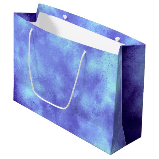 Blue Storm Cloud Effect Gift Bag Groot Cadeauzakje (Voorkant Gekanteld)
