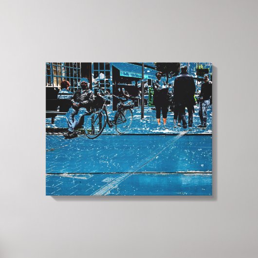 Blue street uitzicht canvas afdruk (Voorkant)