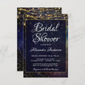 Blue String Light Mandala Vrijgezellenfeest Party Kaart (Voorkant / Achterkant)