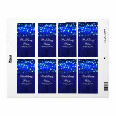 Blue String Lights Rustic Wedding Party Wine Label (Full Sheet)