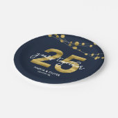 Blue Strings of Lights 25e Jubileum Papieren Bordje (Gekanteld)