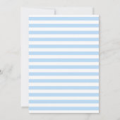Blue Stripe and Floral Wedding Invitation Kaart (Achterkant)