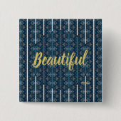 Blue Stripe Beautiful Button by Poet Adiela Akoo (Voorkant)