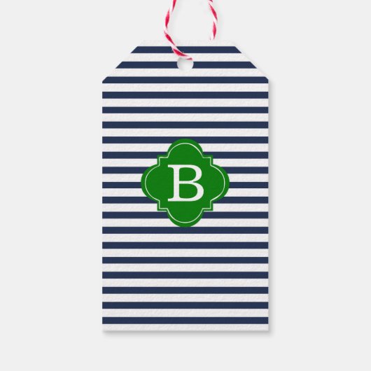 Blue Stripe Custom Wine Label Cadeaulabel (Achterkant)