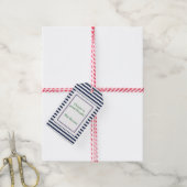 Blue Stripe Custom Wine Label Cadeaulabel (Met Touw)