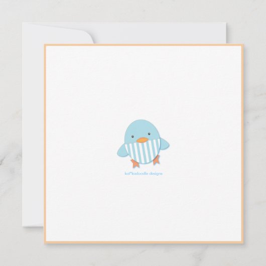 Blue Stripe Ducky Baby Boy Shower Uitnodiging (Achterkant)