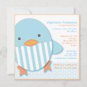 Blue Stripe Ducky Baby Boy Shower Uitnodiging (Voorkant)