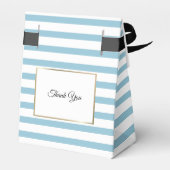 Blue Stripe Elegant Gold First Heilige Communie Bedankdoosjes (Achterkant)