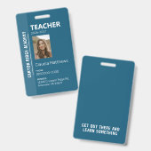 Blue Stripe Homeschool Educator ID Badge (Voor- en achterkant)