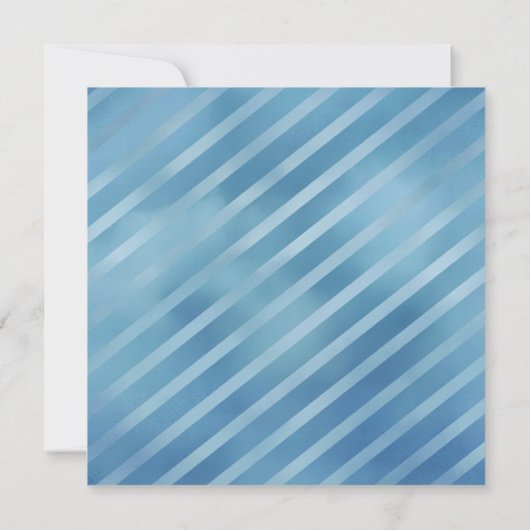 Blue Stripe Little Man Baby shower Uitnodiging (Achterkant)