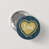 Blue Stripe Love Button van Dichteres Adiela Akoo (Voorkant /achterkant)
