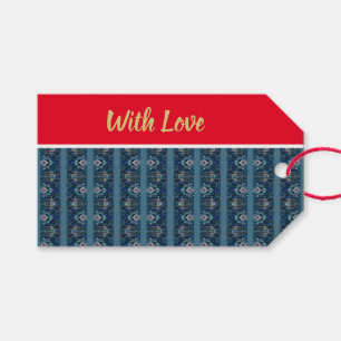 Blue Stripe Love Gift Label van Dichteres Adiela A Cadeaulabel
