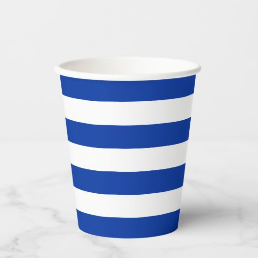 Blue Stripe Paper Cup Papieren Bekers (Voorkant)