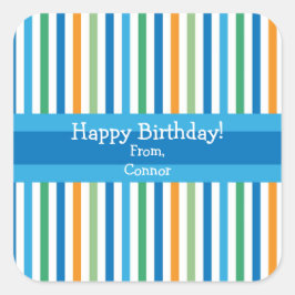 Blue Stripe Personal Gift Stickers