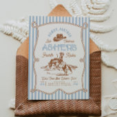 Blue Stripe Rodeo Birthday Invitation