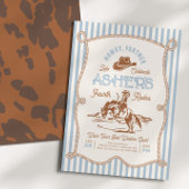 Blue Stripe Rodeo Birthday Invitation