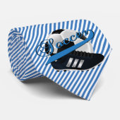 Blue Stripe Soccer Player Stropdas (Opgerold)