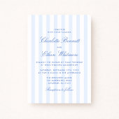 Blue Stripe Wedding Invitation