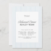 Blue Striped Elegance Classy Rehearsal Dinner Kaart (Voorkant)