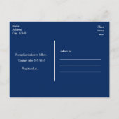 Blue Striped & Gold Foil Enregistrer La Date Carte (Dos)