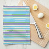 Blue Striped Hand Towel Theedoek (Quarter Fold)