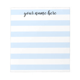 Blue Striped Personalized Notitieblok