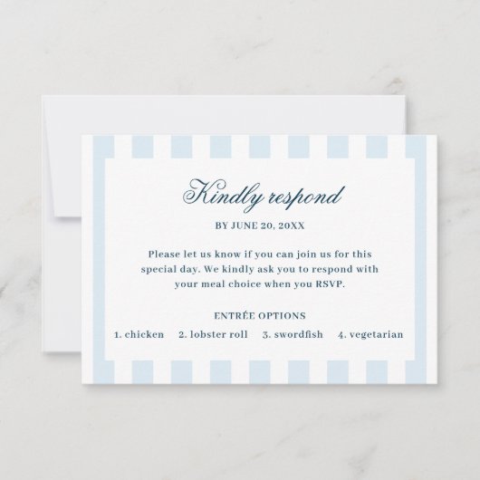 Blue Striped RSVP Card (Devant)