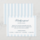 Blue Striped RSVP Card (Devant / Derrière)