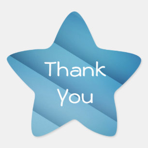 Blue Stripes Bedankt Star Sticker