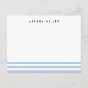 Blue Stripes briefpapier gepersonaliseerde uitnodi Kaart