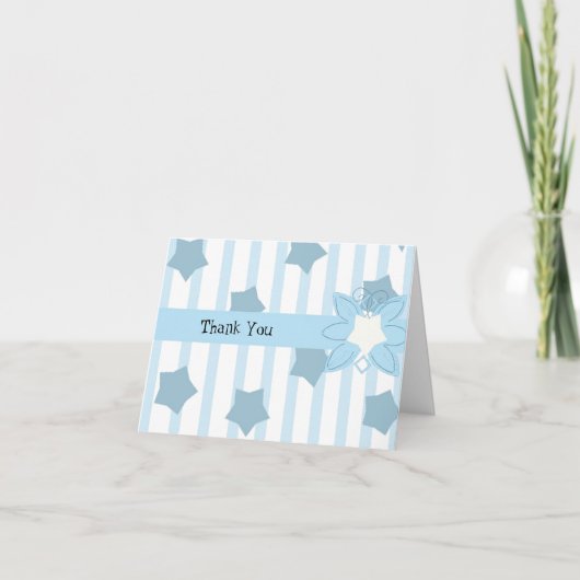 Blue Stripes en Stars Pattern Hartelijk dank Bedankkaart (Voorkant)