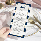 Blue Stripes Gold Chatham Cape Cod Wedding Menu
