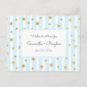 Blue Stripes Gold Stars Baby shower Conseils Carte (Devant)