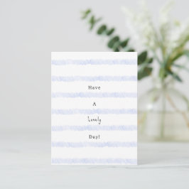 Blue Stripes Have A Lovely Day Quote Card Briefkaart