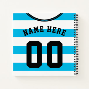Blue Stripes Jersey Sjabloon Notitieboek Soccer Fo