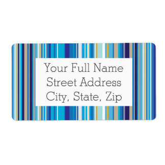 Blue Stripes Pattern Etiket