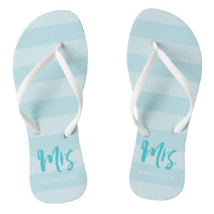 Blue Stripes personaliseren met de naam Mrs. Teenslippers