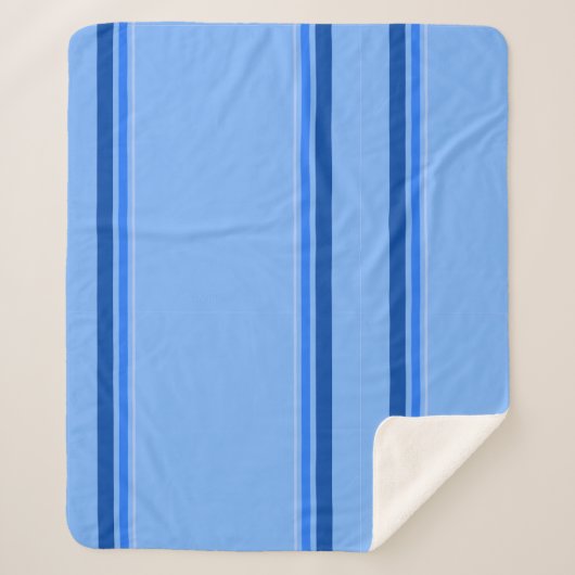 Blue Stripes Sherpa Blanket Deken (Voorkant)