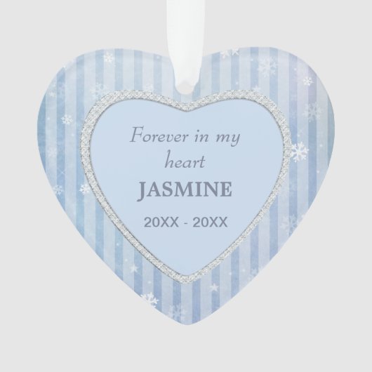 Blue Stripes Snowflake Pet Memorial (devant)