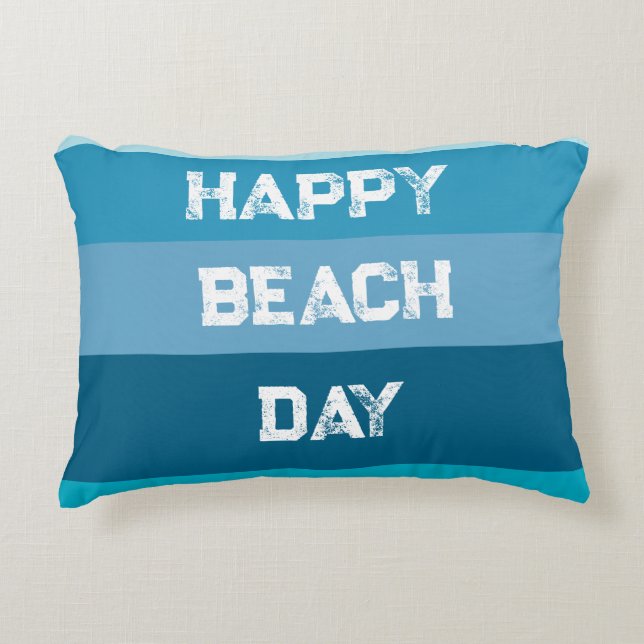 Blue Stripes woorden Sjabloon Accent Kussen (Voorkant)