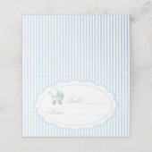 Blue Stroller Baby Boy Shower Table Numbers (Buitenkant ongevouwen)