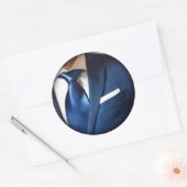 Blue Stropdas Classic Round Sticker (Envelop)